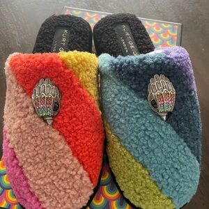 Kurt Geiger Multicolor Fuzzy Slippers